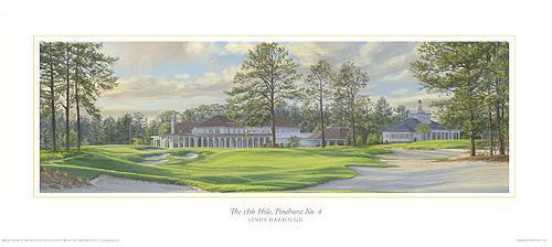 Pinehurst 18th Hole golf course painting Pinehurst 18th Hole golf course painting