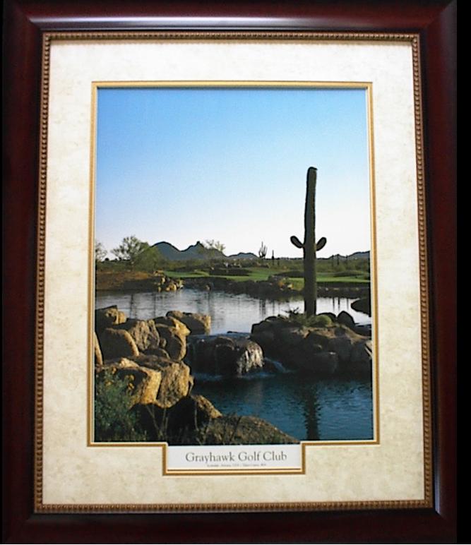 Grayhawk Golf Course Photo Mahogany Frame Opaque Mat Grayhawk Golf Course Photo Mahogany Frame Opaque Mat