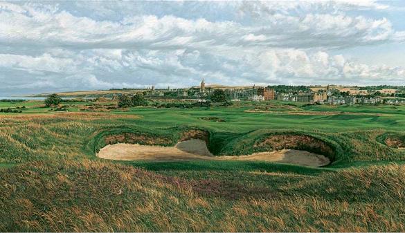 14th Hole St Andrews golf course painting 14th Hole St Andrews golf course painting