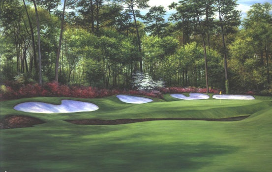 Azalea golf course painting Azalea golf course painting