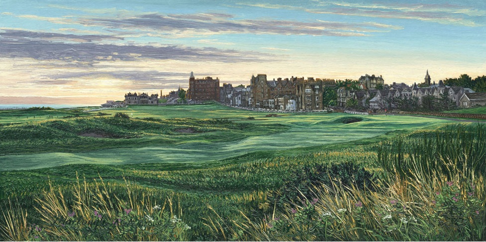 Road Hole at Dawn golf art