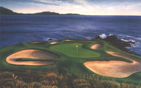 Pebble beach 7th Hole marci rule golf art #107