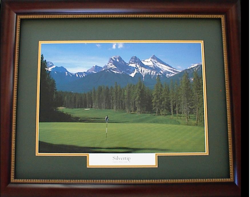 Silvertip Golf Course photo mahogany frame forest mat Silvertip Golf Course photo mahogany frame forest mat
